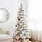 7.5ft Pre-Lit Flocked Layered Spruce Artificial Christmas Tree, Warm White LED Lights